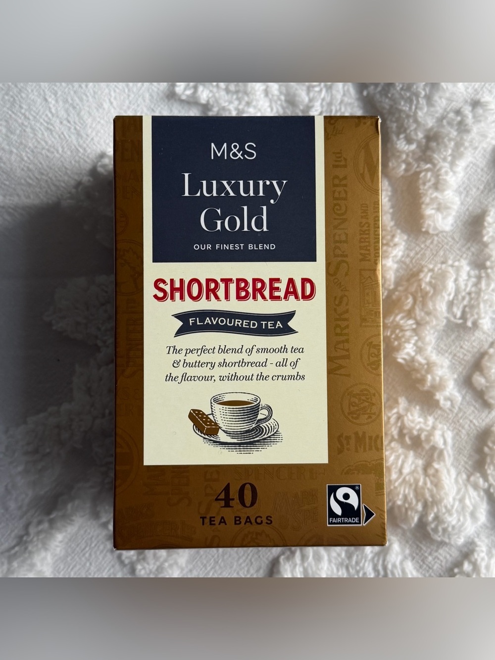 M&S Marks & Spencer Luxury Gold Shortbread Flavoured Tea • SEE NOTES